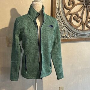 The North Face Women's Green Full-Zip Knit Fleece Jacket size Medium
